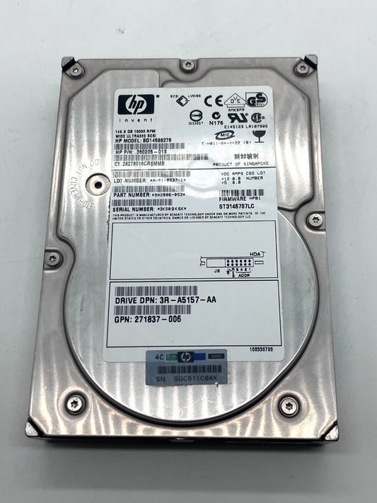 Disco Duro HP 146GB SCSI U320 10K 80-Pin (360205-013 / BD14688278)